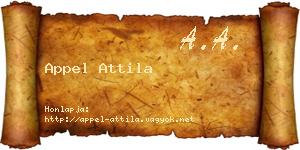 Appel Attila névjegykártya